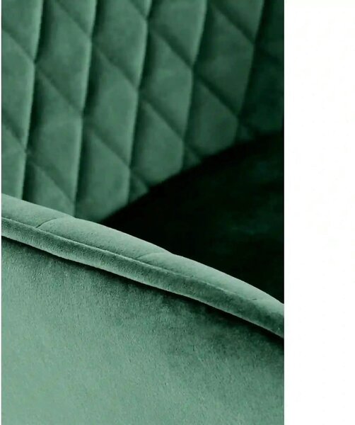 Scaun bar H103, verde inchis/negru, stofa catifelata/otel, 55x55x92/11