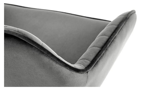 Scaun bar H103, gri - Bluvel 14/negru, stofa catifelata/otel, 55x55x92