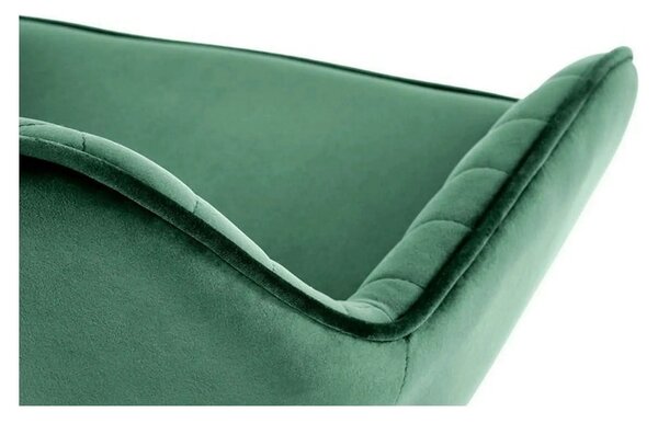 Scaun bar H103, verde inchis/negru, stofa catifelata/otel, 55x55x92/11