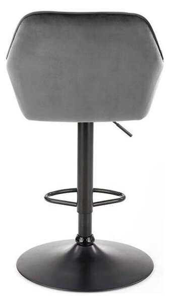 Scaun bar H103, gri - Bluvel 14/negru, stofa catifelata/otel, 55x55x92