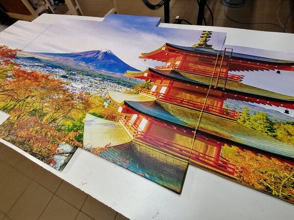 Tablou 5-piese vedere la Pagoda Chureito și muntele Fuji