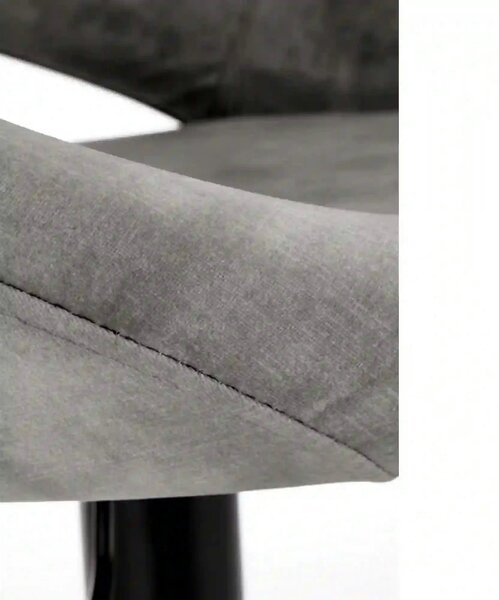 Scaun bar H102, gri - Bluvel14/negru, stofa catifelata/otel, 53x48x78/