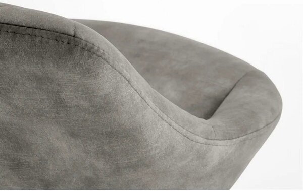 Scaun bar H102, gri - Bluvel14/negru, stofa catifelata/otel, 53x48x78/