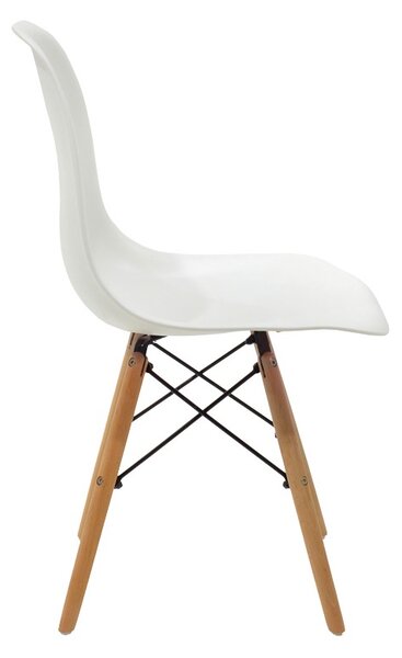 Set masa si scaune 5 piese Julita Alb 80x80x73 cm