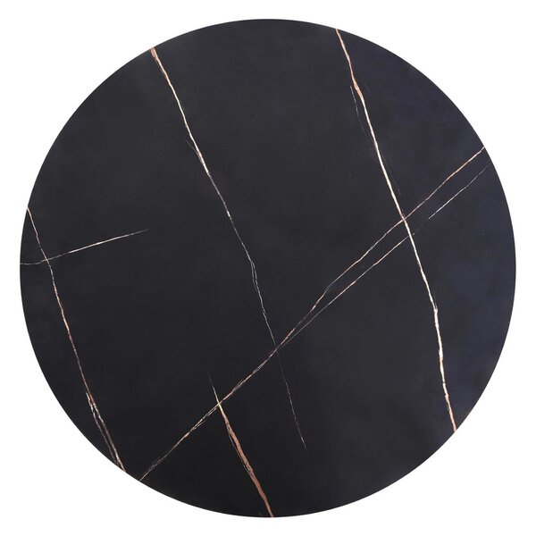 Masuta cafea ANTICA, negru cu efect de marmura/negru, 80x80x36 cm