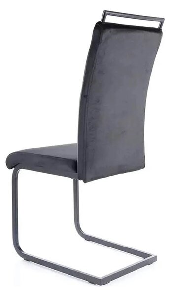 Scaun H441, negru, stofa catifelata/metal, 41x42x102 cm