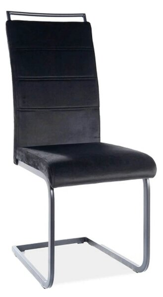 Scaun H441, negru, stofa catifelata/metal, 41x42x102 cm