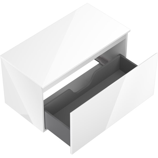 Mexen Orio, mobilier de baie 90 cm cu blat, 1 sertar, alb lucios, 91A10-09047-1-BFC00