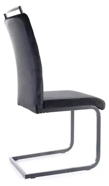 Scaun H441, negru, stofa catifelata/metal, 41x42x102 cm