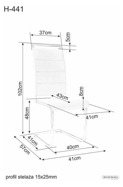 Scaun H441, negru, stofa catifelata/metal, 41x42x102 cm