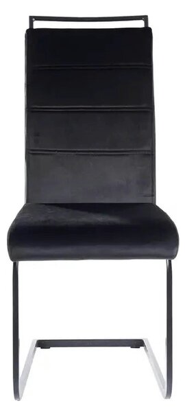 Scaun H441, negru, stofa catifelata/metal, 41x42x102 cm