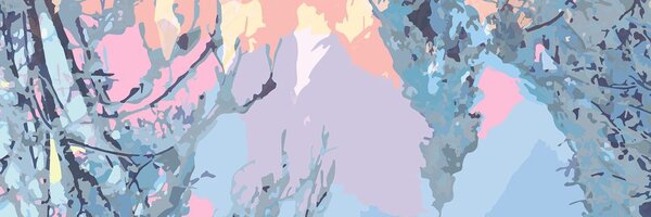 Tablou pădure abstractă
