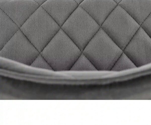 Scaun K450, gri/negru, stofa catifelata/metal, 44x58x85 cm