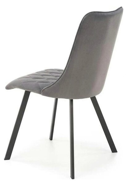 Scaun K450, gri/negru, stofa catifelata/metal, 44x58x85 cm