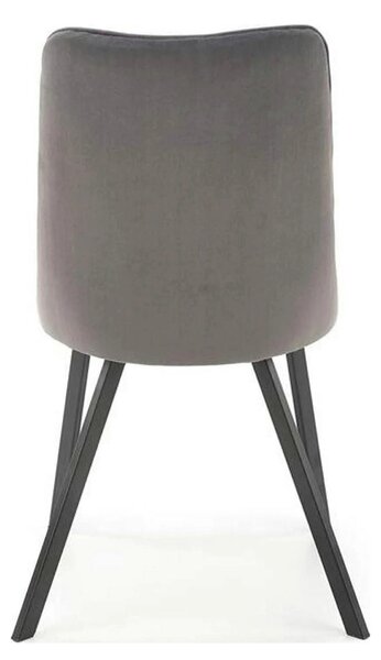 Scaun K450, gri/negru, stofa catifelata/metal, 44x58x85 cm