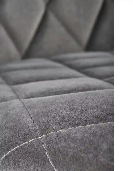 Scaun K450, gri/negru, stofa catifelata/metal, 44x58x85 cm