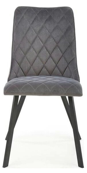 Scaun K450, gri/negru, stofa catifelata/metal, 44x58x85 cm