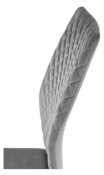 Scaun K444, gri/negru, stofa catifelata/metal, 44x54x97 cm
