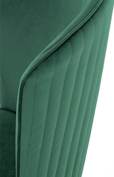 Scaun K446, verde/negru, stofa catifelata/metal, 51x55x86 cm