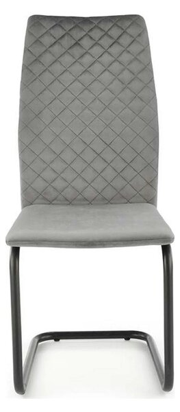 Scaun K444, gri/negru, stofa catifelata/metal, 44x54x97 cm