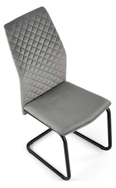 Scaun K444, gri/negru, stofa catifelata/metal, 44x54x97 cm