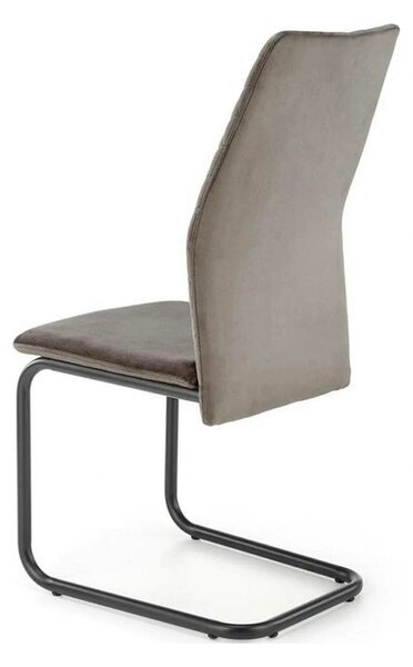 Scaun K444, gri/negru, stofa catifelata/metal, 44x54x97 cm