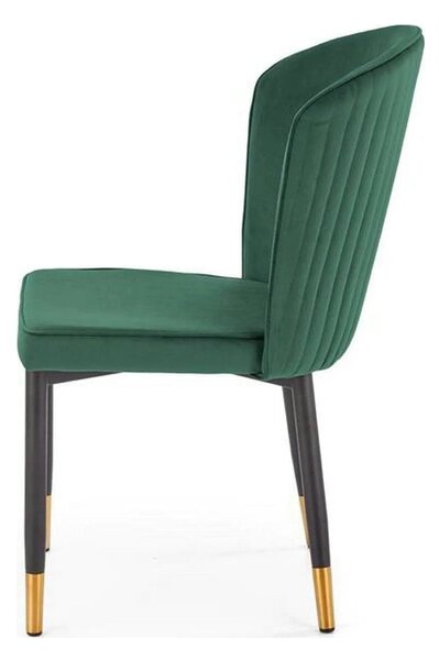 Scaun K446, verde/negru, stofa catifelata/metal, 51x55x86 cm