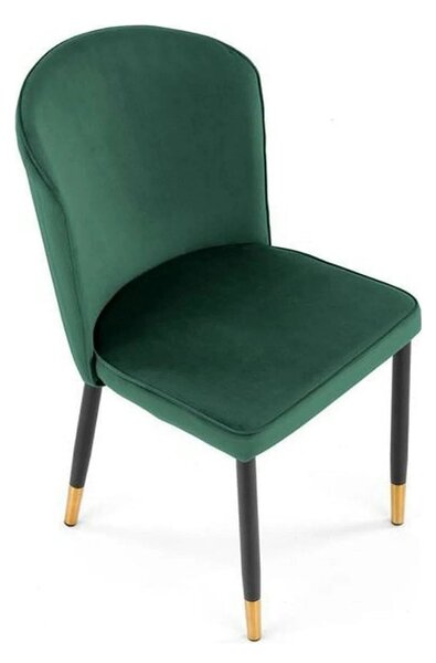 Scaun K446, verde/negru, stofa catifelata/metal, 51x55x86 cm