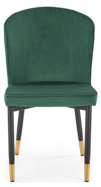 Scaun K446, verde/negru, stofa catifelata/metal, 51x55x86 cm