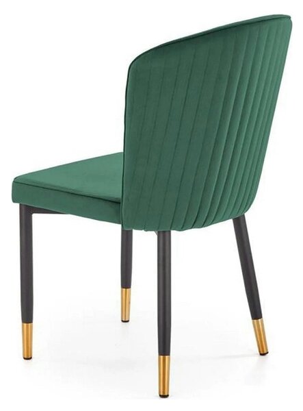 Scaun K446, verde/negru, stofa catifelata/metal, 51x55x86 cm