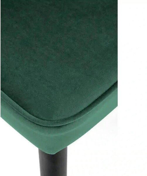 Scaun K446, verde/negru, stofa catifelata/metal, 51x55x86 cm