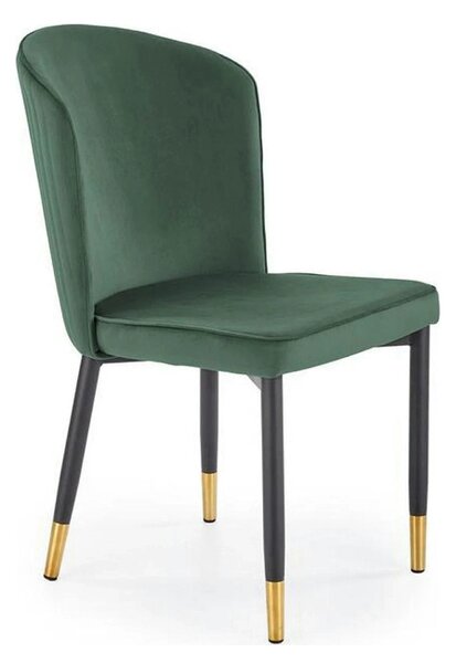 Scaun K446, verde/negru, stofa catifelata/metal, 51x55x86 cm