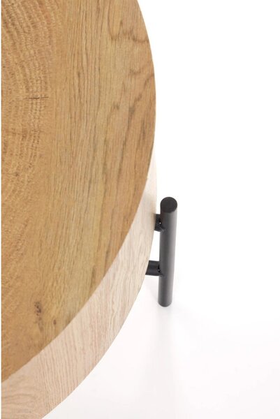 Masuta cafea BROOKLYN S, stejar natural/negru, 45x45x45 cm