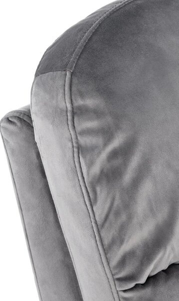 Fotoliu FELIPE 2, stofa catifelata gri - Bluvel 14, 64x84/135x76/103 c