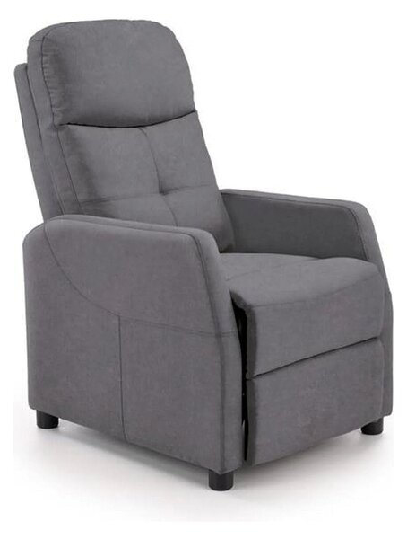 Fotoliu FELIPE 2, stofa catifelata gri - Bluvel 14, 64x84/135x76/103 c