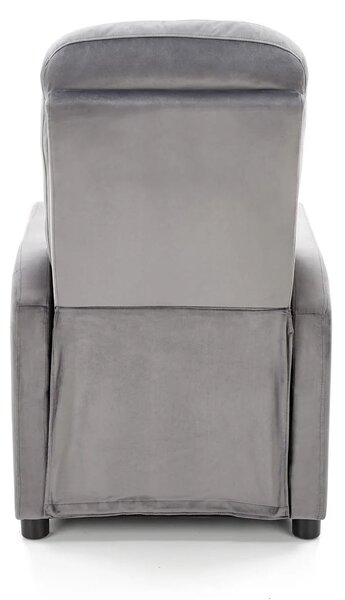 Fotoliu FELIPE 2, stofa catifelata gri - Bluvel 14, 64x84/135x76/103 c