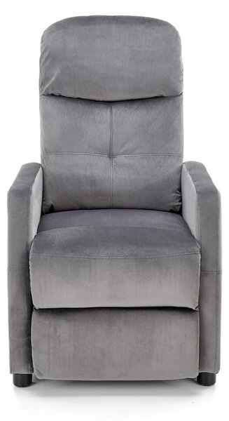 Fotoliu FELIPE 2, stofa catifelata gri - Bluvel 14, 64x84/135x76/103 c