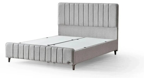Pat LINEN ORGANIC 160x200, stofa crem - S0001, cu somiera si spatiu de