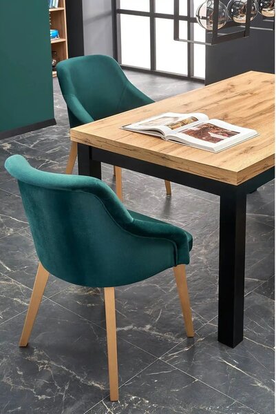 Masa extensibila TIAGO, stejar/negru, 140/220x80x76 cm