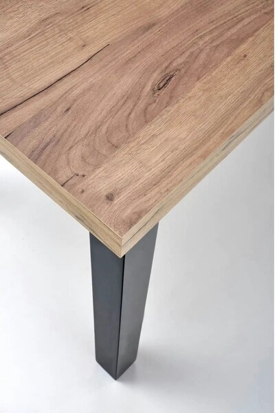 Masa extensibila TIAGO, stejar/negru, 140/220x80x76 cm