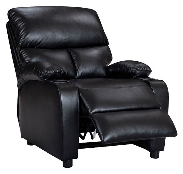 Fotoliu relax Gartia piele ecologica negru 79x94x102cm