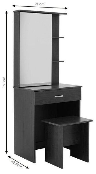 Masuta de toaleta cu oglinda Zelia culoarea wenge