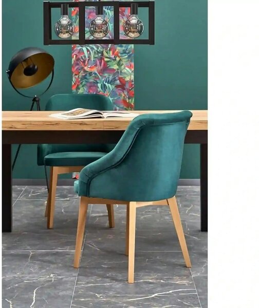 Masa extensibila TIAGO, stejar/negru, 140/220x80x76 cm