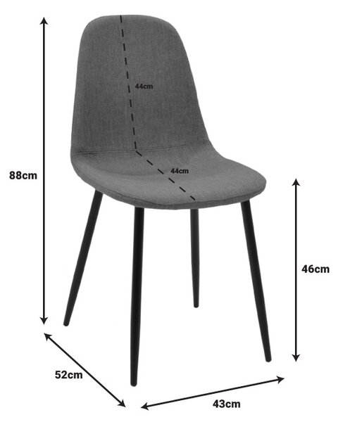 Scaun Bella Negru 43x52x88 cm