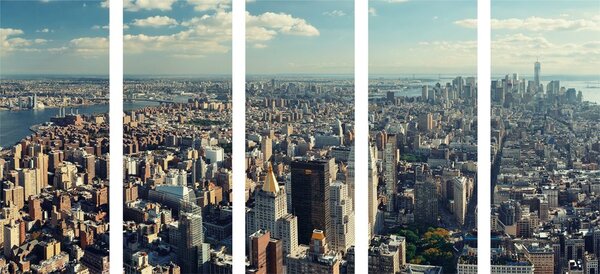 Tablou 5-piese vedere fermecătoare a centrului din New York