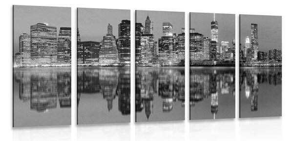 Tablou 5-piese orașul Manhattan în design alb-negru