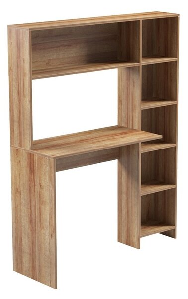 Birou Janson Pakoworld cu bibliotecă, culoare stejar, 113.2x40x141.8 cm