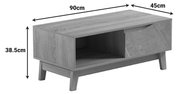 Masuta de Cafea Judas Sonoma Bej marmura90x45x38.5 cm