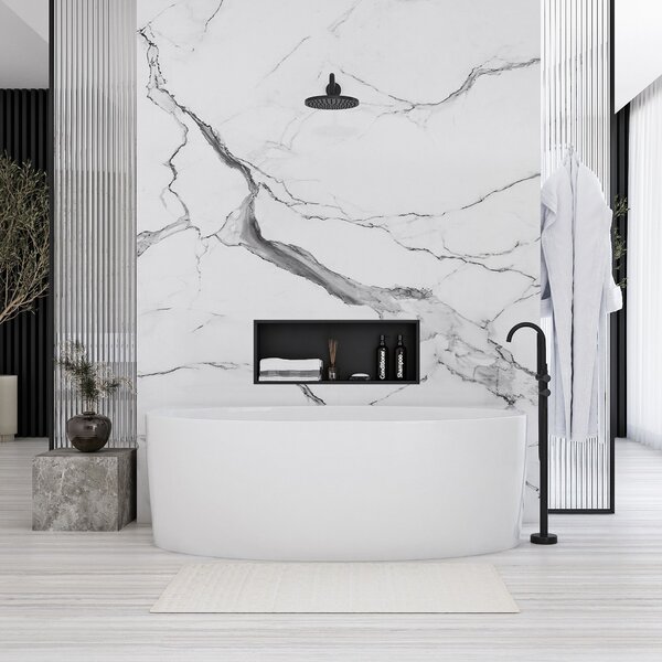 Raft baie incastrat perete 30x60 black matt