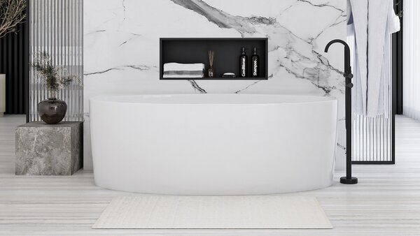 Raft baie incastrat perete 30x60 black matt